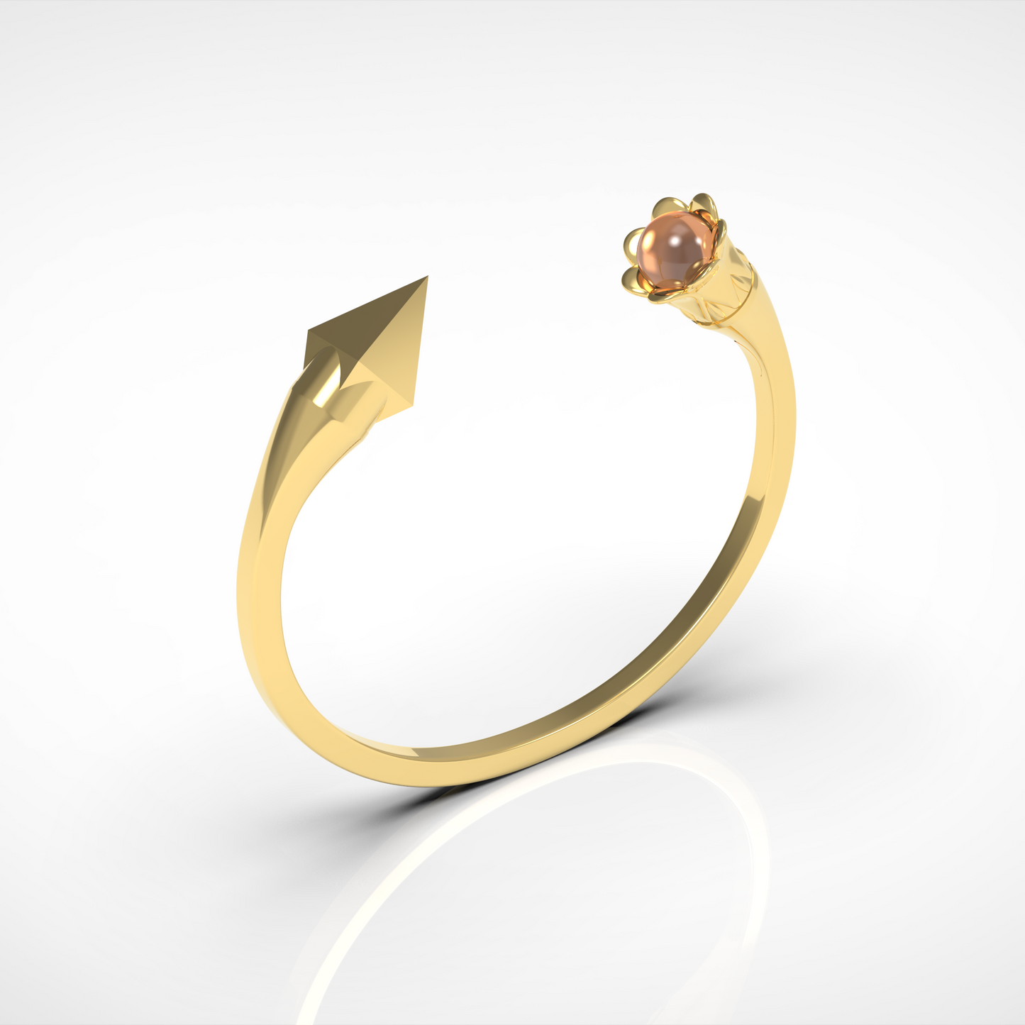 Parure - "Pyramide & Fleur Quartz Rose" - argent