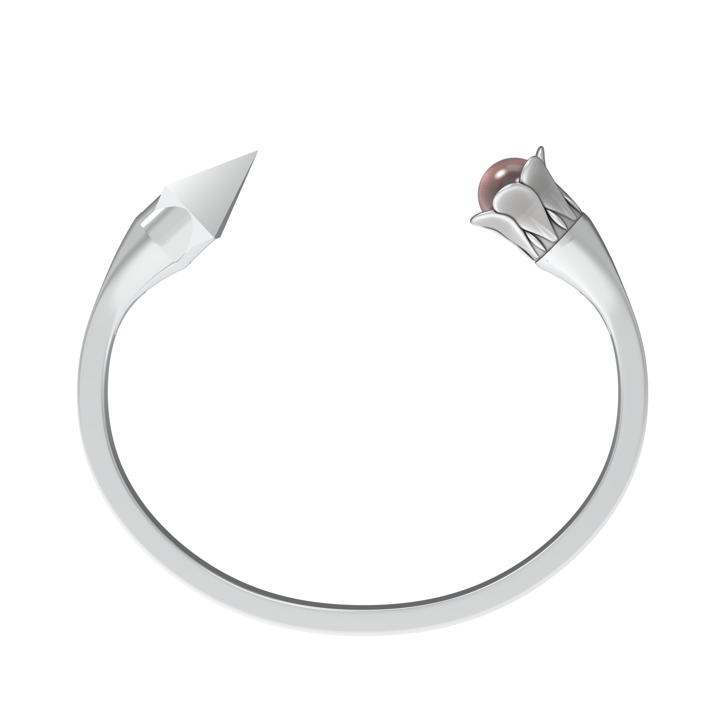 Parure - "Pyramide & Fleur Quartz Rose" - argent