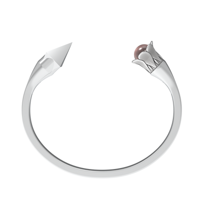 Parure - "Pyramide & Fleur Quartz Rose" - argent