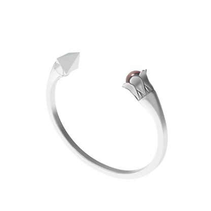 Parure - "Pyramide & Fleur Quartz Rose" - argent